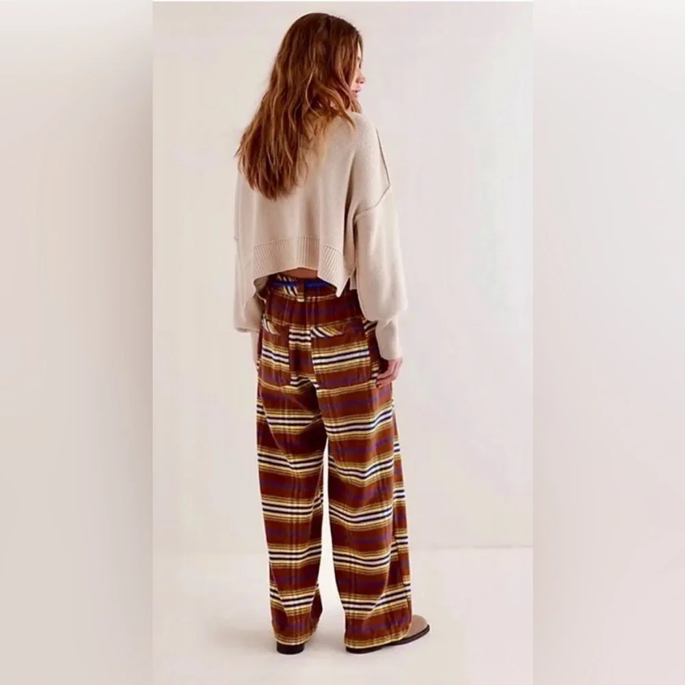 Free People Plaid Cotton Pants - Picture 3 of 14